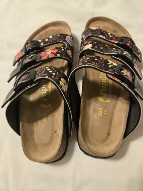 Papillio Birkenstock Florida Multicolor Floral 3 Strap Sandals 35/4-4.5 Narrow